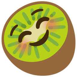 smiling face and kiwi fruit