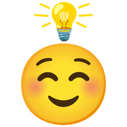 smiling face and light bulb
