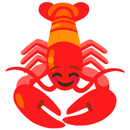 smiling face and lobster