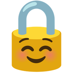 smiling face and locked