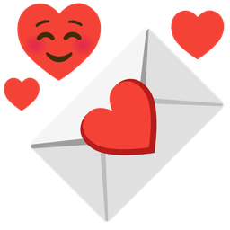 smiling face and love letter