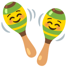 smiling face and maracas