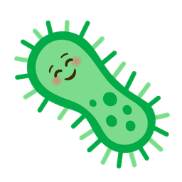 smiling face and microbe
