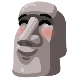 smiling face and moai