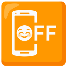 smiling face and mobile phone off