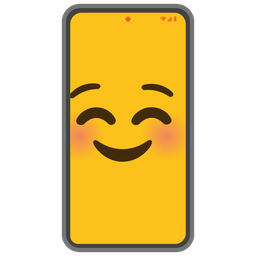 smiling face and mobile phone