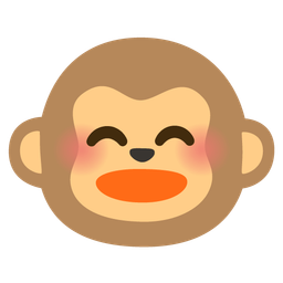 smiling face and monkey face