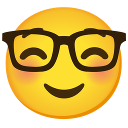 smiling face and nerd face