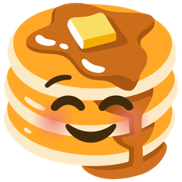 smiling face and pancakes