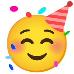 smiling face and partying face