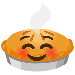 smiling face and pie