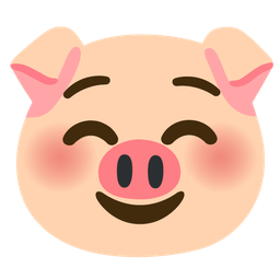 smiling face and pig face