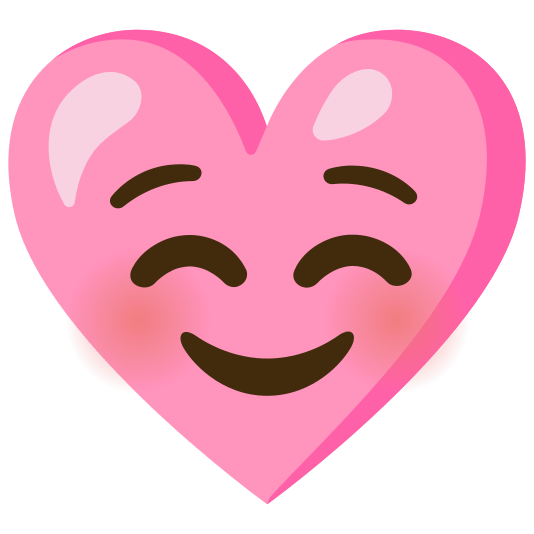 Smiling face and Pink heart