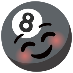 smiling face and pool 8 ball