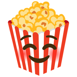 smiling face and popcorn