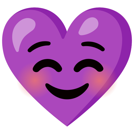 Smiling face and Purple heart