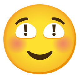 smiling face and red exclamation mark