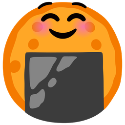 smiling face and rice cracker