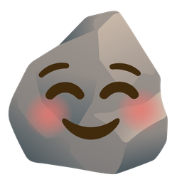 smiling face and rock