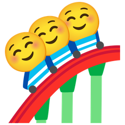 smiling face and roller coaster