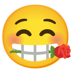 smiling face and rose