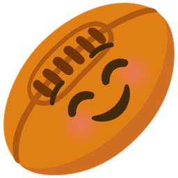 smiling face and rugby football