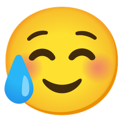 smiling face and sad but relieved face