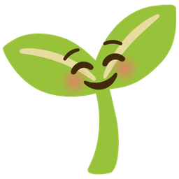 smiling face and seedling