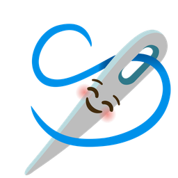 smiling face and sewing needle
