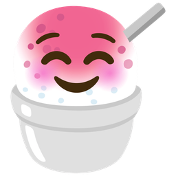 smiling face and shaved ice