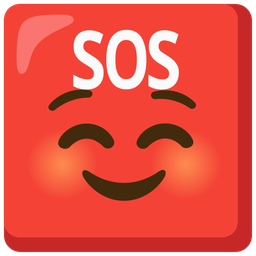 smiling face and SOS button