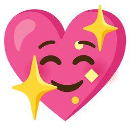 smiling face and sparkling heart