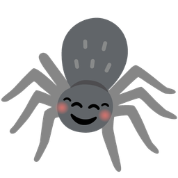 smiling face and spider