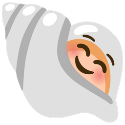 smiling face and spiral shell