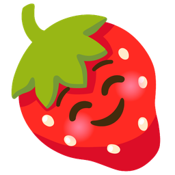 smiling face and strawberry