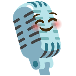smiling face and studio microphone