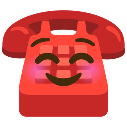 smiling face and telephone