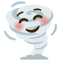 smiling face and tornado