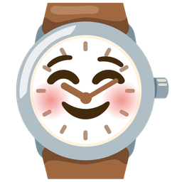 smiling face and watch