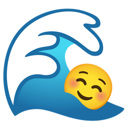 smiling face and water wave