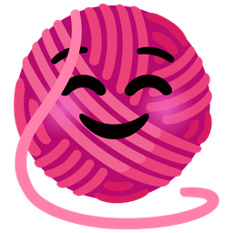 smiling face and yarn