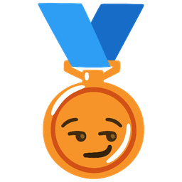 smirking face and 3rd place medal