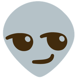 smirking face and alien