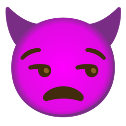 smirking face and angry face with horns