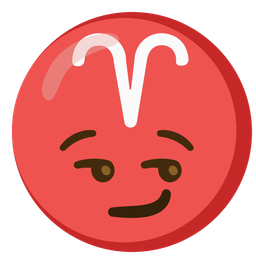 smirking face and Aries