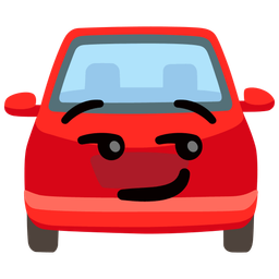 smirking face and automobile