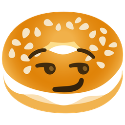 smirking face and bagel
