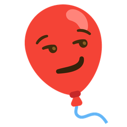 smirking face and balloon
