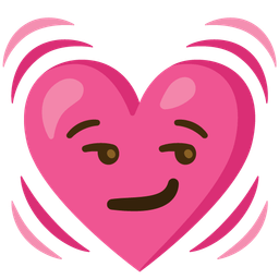 smirking face and beating heart