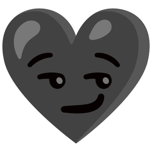 Smirking face and Black heart